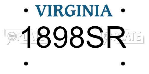 1898SR Virginia License Plate