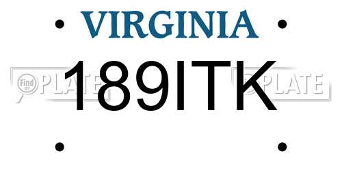 189ITK Virginia License Plate