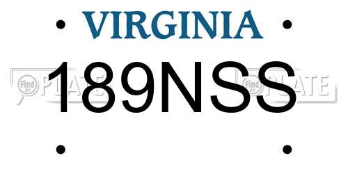 189NSS Virginia License Plate
