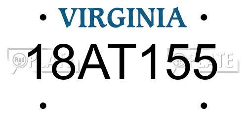 18AT155 Virginia License Plate