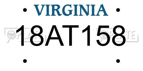 18AT158 Virginia License Plate