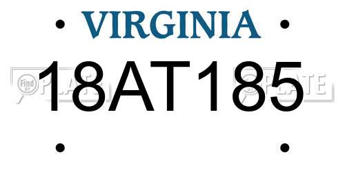 18AT185 Virginia License Plate