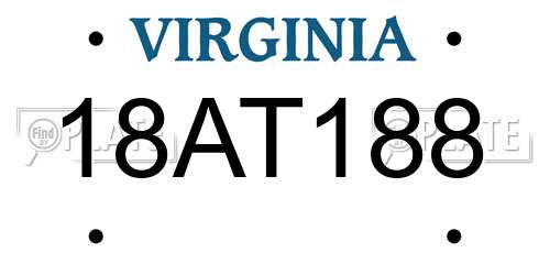 18AT188 Virginia License Plate