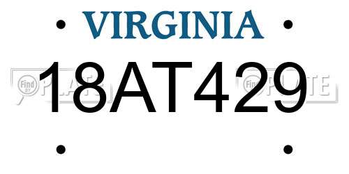 18AT429 Virginia License Plate
