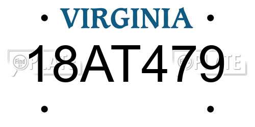 18AT479 Virginia License Plate