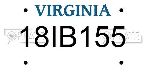 18IB155 Virginia License Plate