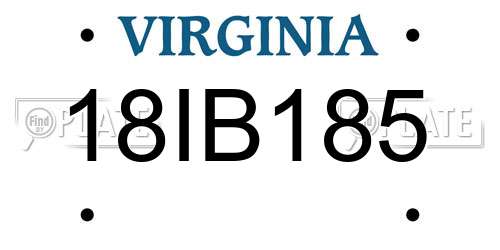 18IB185 Virginia License Plate