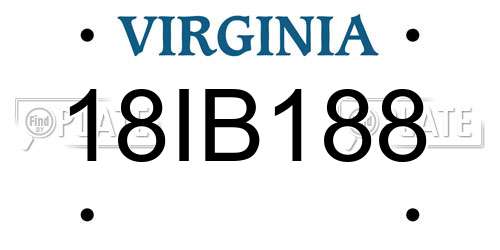18IB188 Virginia License Plate