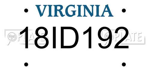 18ID192 Virginia License Plate