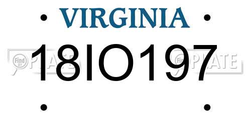 18IO197 Virginia License Plate