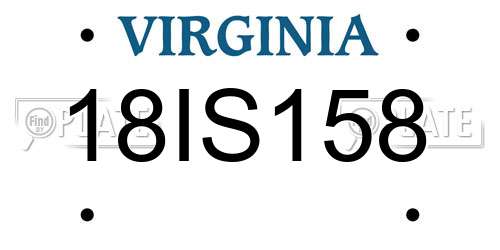 18IS158 Virginia License Plate