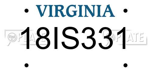 18IS331 Virginia License Plate