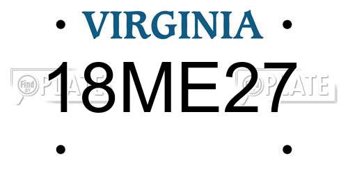 18ME27 Virginia License Plate