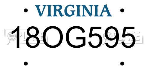 18OG595 Virginia License Plate