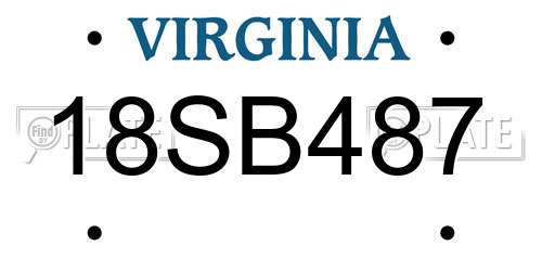 18SB487 Virginia License Plate