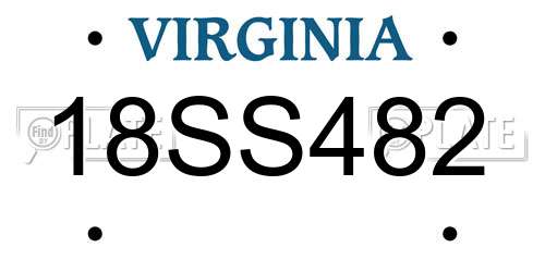 18SS482 Virginia License Plate