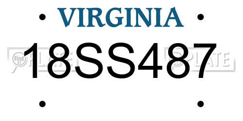 18SS487 Virginia License Plate
