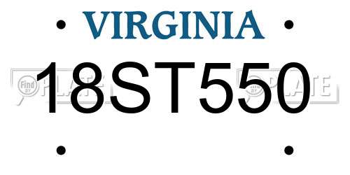 18ST550 Virginia License Plate