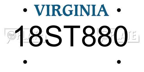 18ST880 Virginia License Plate