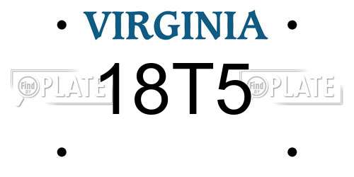 18T5 Virginia License Plate