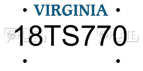 18TS770 Virginia License Plate