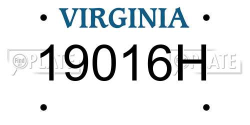 19016H Virginia License Plate