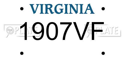 1907VF Virginia License Plate