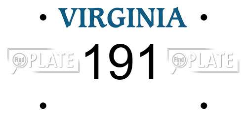191 Virginia License Plate