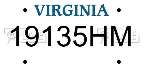 19135HM Virginia License Plate