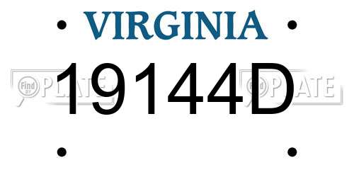 19144D Virginia License Plate