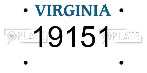 19151 Virginia License Plate