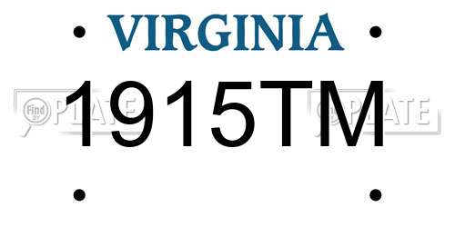 1915TM Virginia License Plate