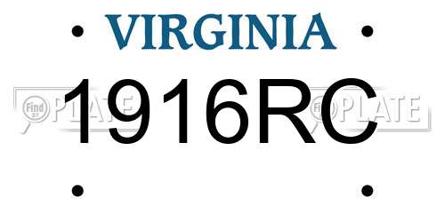 1916RC Virginia License Plate