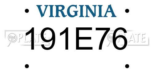 191E76 Virginia License Plate