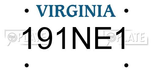191NE1 Virginia License Plate