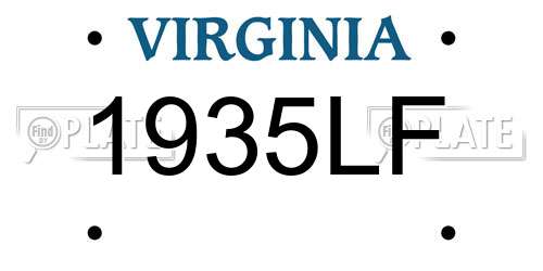 1935LF Virginia License Plate