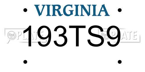 193TS9 Virginia License Plate