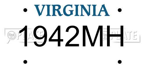 1942MH Virginia License Plate