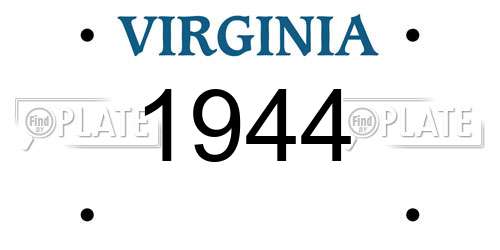 1944 Virginia License Plate
