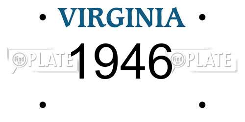 1946 Virginia License Plate