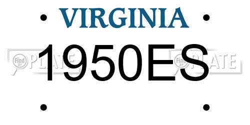 1950ES Virginia License Plate