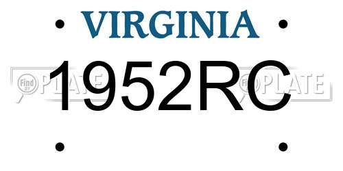 1952RC Virginia License Plate