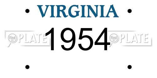 1954 Virginia License Plate