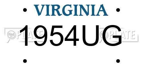 1954UG Virginia License Plate