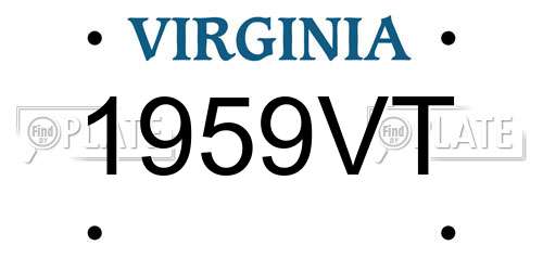 1959VT Virginia License Plate