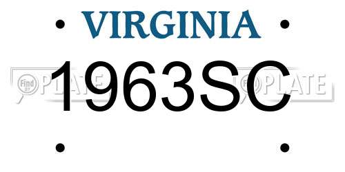 1963SC Virginia License Plate
