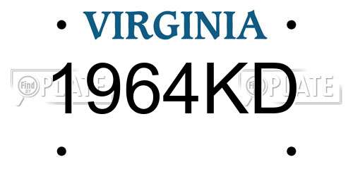1964KD Virginia License Plate