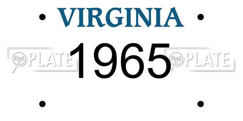 1965 Virginia License Plate