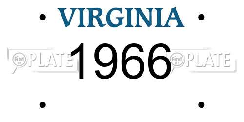 1966 Virginia License Plate