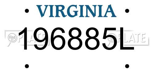 196885L Virginia License Plate